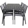 Lauko baldų komplektas Venture Design Valgomojo stalas ir fotelio komplektas 205x90 cm Juodas Aintwood