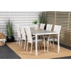 Lauko baldų komplektas Venture Design Valgomojo stalas ir fotelio komplektas 205x90 cm Baltas Aintwood Rotangas Plienas