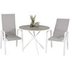 Lauko baldų komplektas Venture Design Valgomojo komplektas Parma kavinės stalas ir Copacabana atlošiama kėdė 90x90 cm balta Aintwood Textilene