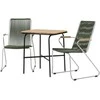 Venture Design Valgomojo komplektas Holmbeck kavos staliukas ir Bois valgomojo kėdė 74x70x55 cm juoda žalia plieninė virvė