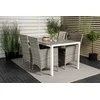 Lauko baldų komplektas Venture Design Valgomojo stalas ir fotelio komplektas 150x90 cm, baltas, pilkas, Aintwood, rotangas