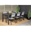Lauko baldų komplektas Venture Design Valgomojo stalas ir fotelio komplektas 205x90 cm Juodas Aintwood