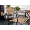 Lauko baldų komplektas Venture Design Valgomojo stalas ir fotelio komplektas 120x70x75 cm Juodas Tikas Plienas Virvė