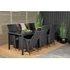 Lauko baldų komplektas Venture Design Valgomojo stalas ir fotelio komplektas 205x90 cm, juodas, Aintwood rotangas