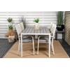 Lauko baldų komplektas Venture Design Valgomojo stalas ir fotelio komplektas 205x90 cm Baltas Aintwood Rotangas Plienas