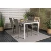 Lauko baldų komplektas Venture Design Valgomojo stalas ir fotelio komplektas 150x90 cm baltas Aintwood rotangas plienas