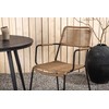 Lauko baldų komplektas Venture Design Valgomojo stalas ir fotelių komplektas 90x90 cm juodas, smėlio spalvos, aliuminis, dirbtinė mediena, virvė