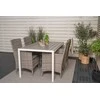 Lauko baldų komplektas Venture Design Valgomojo stalas ir fotelio komplektas 150x90 cm, baltas, pilkas, Aintwood, rotangas