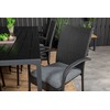 Lauko baldų komplektas Venture Design Valgomojo stalas ir fotelio komplektas 205x90 cm, juodas, Aintwood, rotangas, plienas