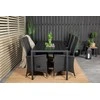 Lauko baldų komplektas Venture Design Valgomojo stalas ir fotelio komplektas 205x90 cm, juodas, Aintwood rotangas