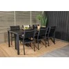 Lauko baldų komplektas Venture Design Valgomojo stalas ir fotelio komplektas 205x90 cm Juodas Aintwood