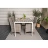Lauko baldų komplektas Venture Design Valgomojo stalas ir fotelio komplektas 150x90 cm, baltas, pilkas, Aintwood, rotangas