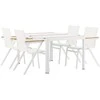 Lauko baldų komplektas Venture Design Valgomojo stalo ir kėdžių komplektas 150x100 cm baltas