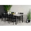 Lauko baldų komplektas Venture Design Valgomojo komplektas Levels stalas Copacabana kėdė, juoda, pilka, Aintwood, Textilene