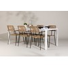 Lauko baldų komplektas Venture Design Valgomojo komplektas Break stalas ir Lindos foteliai 205x75 cm Balta Ruda Juoda lauko baldai