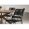 Lauko baldų komplektas Venture Design Valgomojo komplektas Rosario valgomojo stalas ir Lindos foteliai 140 cm Rudas Juodas Lauko baldai
