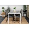 Lauko baldų komplektas Venture Design Valgomojo stalas ir fotelio komplektas 205x90 cm Baltas Pilkas Aintwood Rotangas Plienas