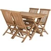 Lauko baldų komplektas Venture Design Valgomojo stalas ir sulankstomos kėdės rinkinys 120x70x75 cm, tiksmedis