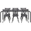 Lauko baldų komplektas Venture Design Valgomojo stalas ir kėdžių komplektas Borneo Tablas 200x100x75 cm juodas aliuminis