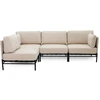 Lauko modulinės baldai, DANDY 3 + vienas modulis, 156x234x78 cm, kreminė spalva