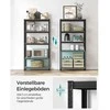 Songmics Reguliuojama stovinti lentyna su 5 lentynomis 40 x 90 x 180 cm Pilkai juoda