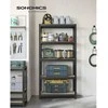 Songmics Reguliuojama stovinti lentyna su 5 lentynomis 40 x 90 x 180 cm Pilkai juoda