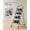 Songmics 4 pakopų kopėčios, iki 150 kg svorio, balandiškai pilkos spalvos
