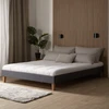 Lova Homestyle4U Lovos rėmas, aptrauktas dvigubas futonas, 164x203x29,5 cm, pilka