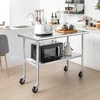 Lova Promotions Nerūdijančio plieno stalo vežimėlis, 122x61x89,5 cm, sidabro spalvos