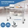 Lova Promotions Nerūdijančio plieno stalo vežimėlis, 122x61x89,5 cm, sidabro spalvos