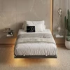 Lova Songmics Lovos rėmas 180x200 cm Juodas metalas