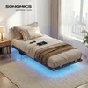 Lova Songmics Lovos rėmas 180x200 cm Juodas metalas