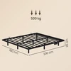 Lova Songmics Lovos rėmas 180x200x26 cm Juodas metalas