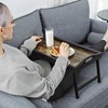 Songmics Lovos padėklas su sulankstomomis bambuko kojelėmis