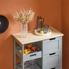 Sobuy Rolling Cart Serving Cart Storage Cabinet Virtuvės sala ant ratų FKW79-HG