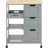 Sobuy Rolling Cart Serving Cart Storage Cabinet Virtuvės sala ant ratų FKW79-HG