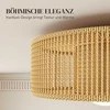 Lubinis šviestuvas Aosom Lubų šviestuvas 30x16 cm rudas juodas, kanapinės virvės gaubtas