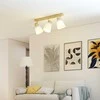 Lubinis šviestuvas Aosom Lubų šviestuvas LED 40W 55x13x20 cm Natūrali mediena, Stiklas