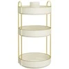 Songmics Makiažo organizatorius su sukamuoju mechanizmu dovanų idėja drumsta balta