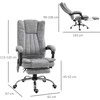 Vinsetto Ergonomiška biuro kėdė su šildymo ir vibracijos funkcija, atlenkimo funkcija, kojų atrama - Pilka 62 x 67 x 113-120 cm