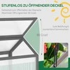 Outsunny medinis šiltadaržis, mini šiltnamis 90 x 52 x 49,5 cm, šiltnamis su danga, šviesai laidus daigynas, žiemai atspari pakelta lysvė sodui, balkonui, pilkas
