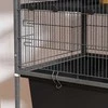 PawHut mažų gyvūnų narvas, graužikų narvas, šeškų narvas su ištraukiamu padėklu, pelių narvas su rampomis, hamaku, ratukais, lentyna, narvas su priedais voverėms, nykštukiniams žiurkėnams, šinšiloms, tamsiai pilkas