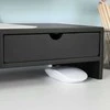 Sobuy Monitoriaus stovas, su 2 stalčiais, dėžutė daiktams laikyti, BBF02-SCH