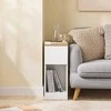TV staliukas Naktinis staliukas, SoBuy FBT162-WN, 25x65x60 cm, baltos spalvos ir medžio