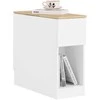 TV staliukas Naktinis staliukas, SoBuy FBT162-WN, 25x65x60 cm, baltos spalvos ir medžio