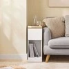 TV staliukas Naktinis staliukas, SoBuy FBT162-WN, 25x65x60 cm, baltos spalvos ir medžio