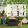 "PawHut" palapinė gyvūnams augintiniams, šunų palapinė, lauko namelis katėms, šunų namelis su tinkliniu langu, šunų palapinė su krepšiu, stoginė kiemui, kambariui, tamsiai ruda