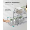 Songmics 2 metalinio sidabro spalvos virtuvės spintelių organizatorių rinkinys