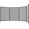 Outsunny tvenkinio tvora, 365 x 126 cm sodo tvora, 4 dalių dekoratyvinė baseino tvora su kojelėmis, įstatoma tvora terasai, balkonui, tinklelis, juoda