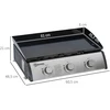 Outsunny dujinis grilis 10000BTU/2,5 kW, įskaitant 3 nerūdijančio plieno degiklius, slėgio reguliatorių, dujų žarną, BBQ sodo grilis balkonui, stovyklavimo grilis 63 x 48 x 21 cm